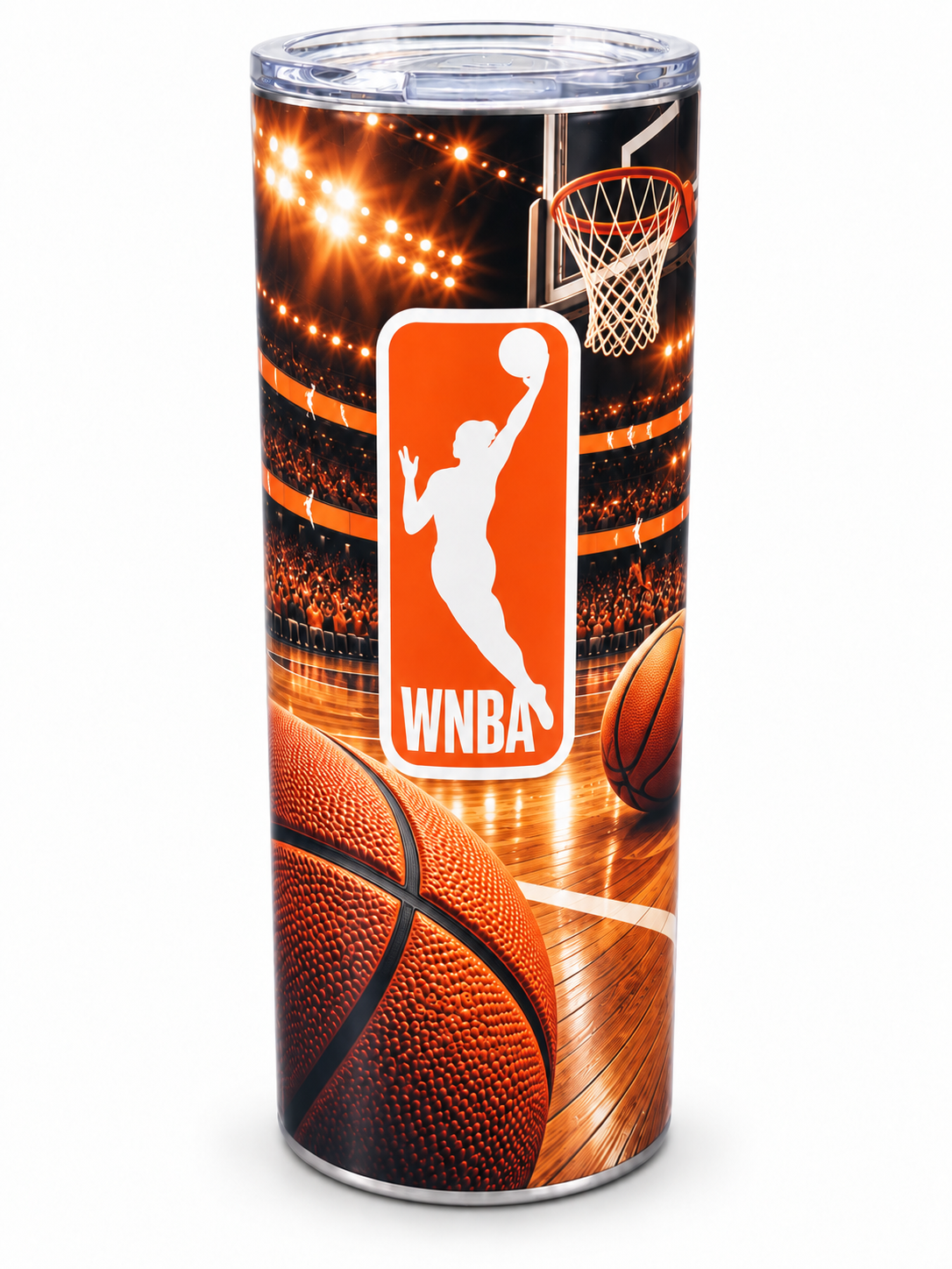 WNBA — illustrative 20 oz skinny tumbler on white background