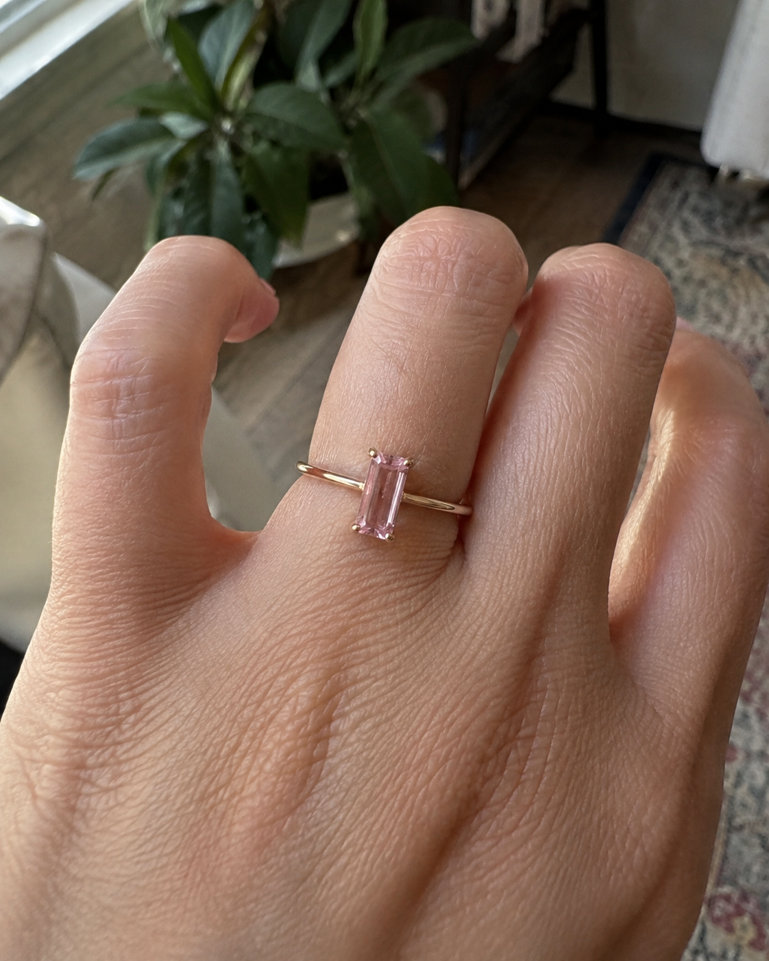 Rose Baguette Ring